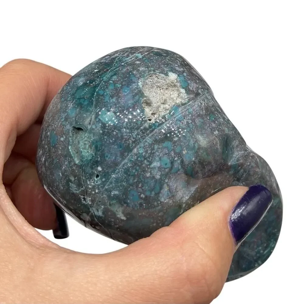 Ocean Jasper Skull Carving Hand Carved Crystal Stone Skeleton Decor Gift